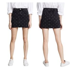 CURRENT ELLIOTT Mini Denim Jean Polka Dot Skirt